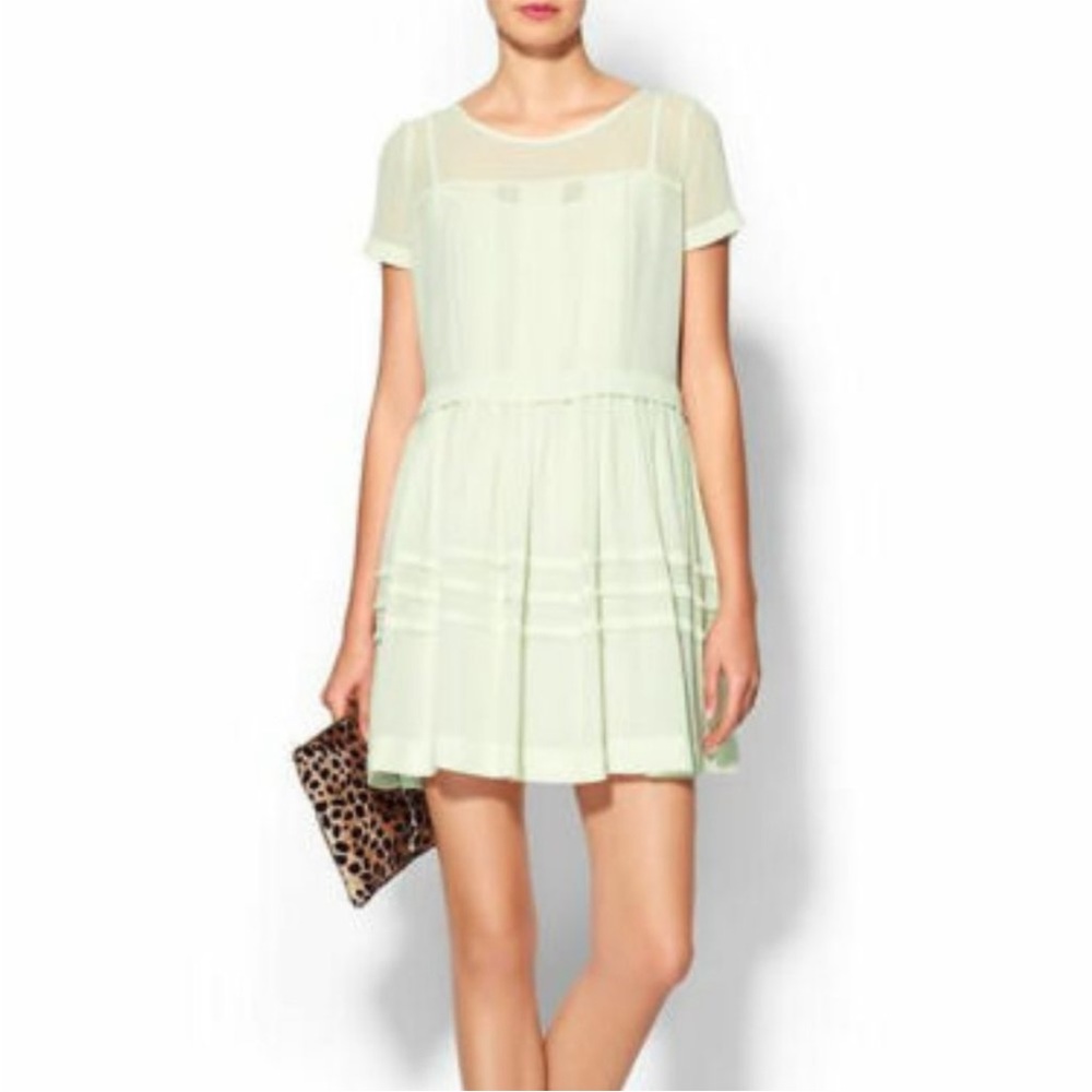 French Connection chiffon pear dress size 8